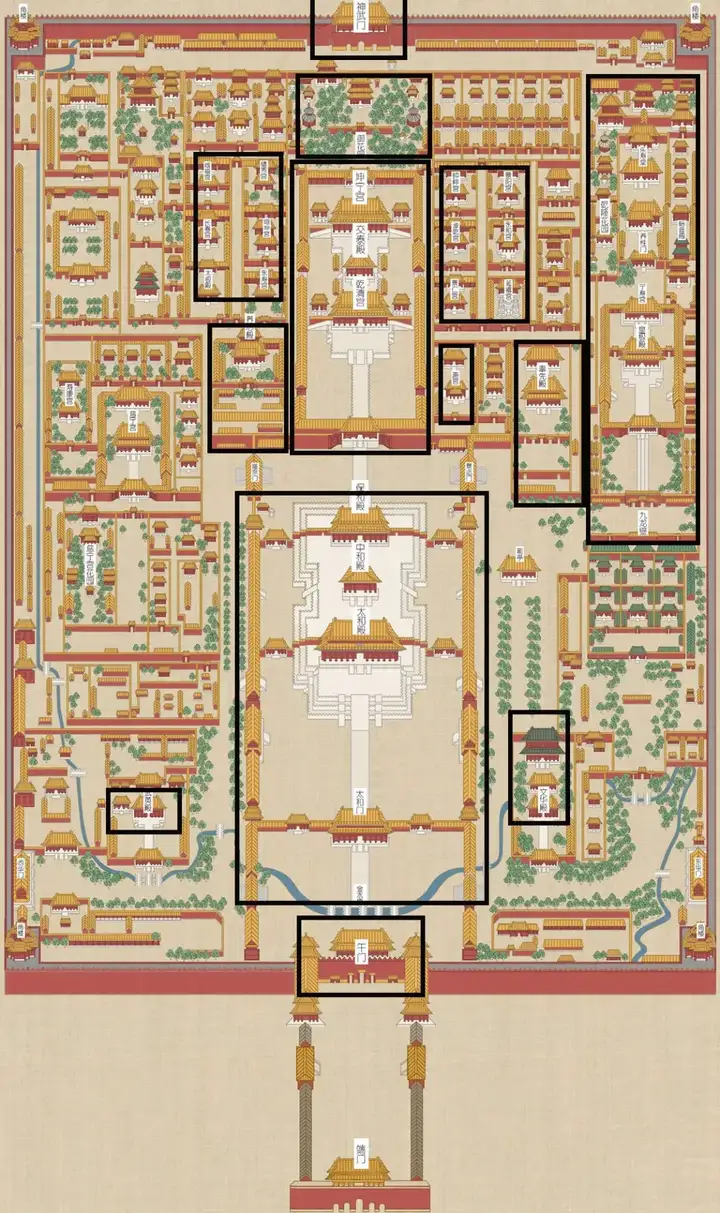 紫禁城的布局平面图图片
