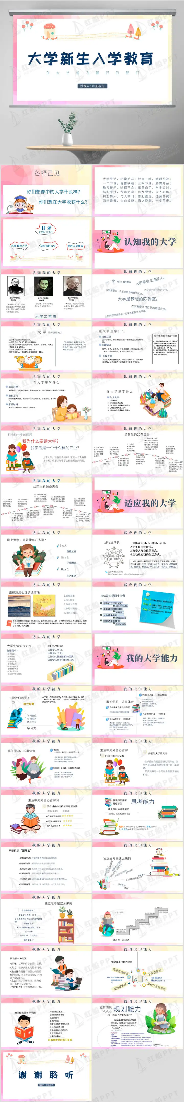 校园教育大学新生入学主题班会ppt课件