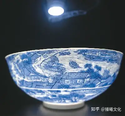 中国景徳鎮影青薄胎鉢大碗径24.5cm 新品未開封www.m