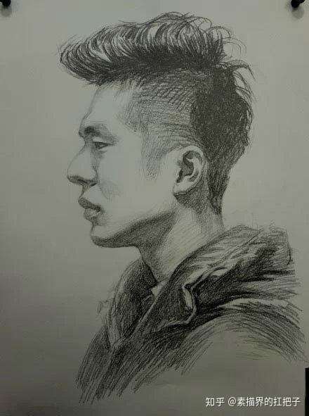 二分之一侧面素描头像步骤解析