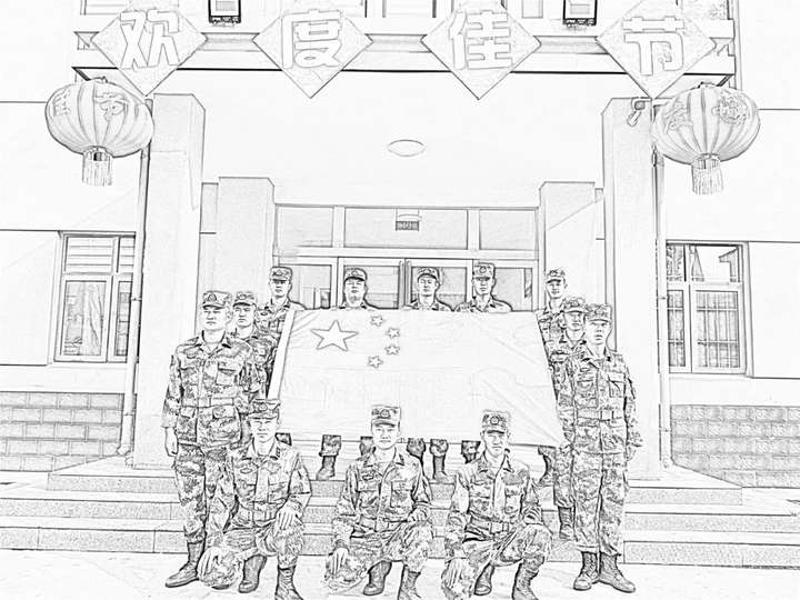 创意满满国旗下兵哥哥这组素描画亮了