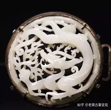 中国 唐物 砡 時代物 古玉 明代龍紋玉珮牌 黄玉-