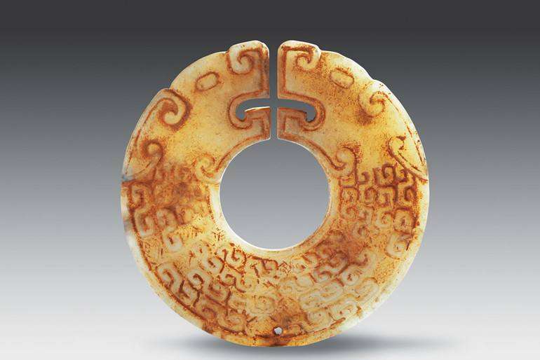 中国の古い美術品(玉) 商周 玉玦 古玉 老玉 中国 古美術
