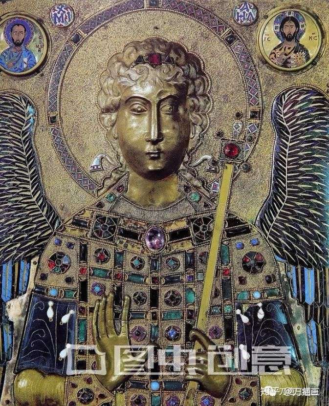 屁股下面的宝座还有背景窗子的参考,全部是有考据的拜占庭时期的物件