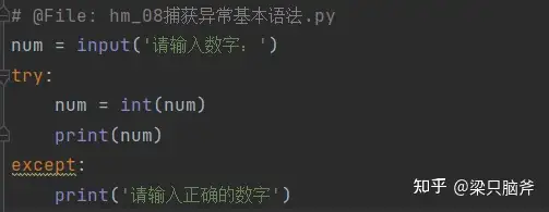 Python 异常处理 捕获异常的基本语法 知乎