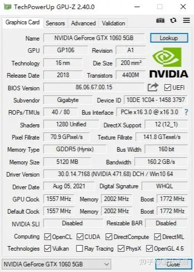 相差1GB显存，性能能差多少？技嘉GTX 1060 5GB Windforce OC显卡评测- 知乎