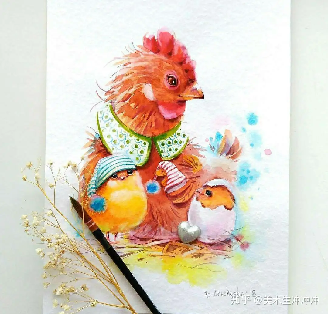 水彩｜分享超级可爱的小动物水彩画！ - 知乎