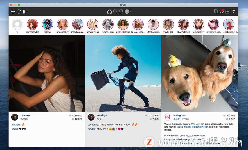 Grids苹果mac好用的instagram客户端 知乎