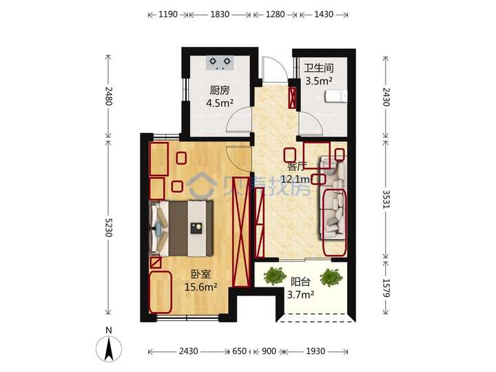 50平左右的一室一厅小户型应该怎么装修呢?