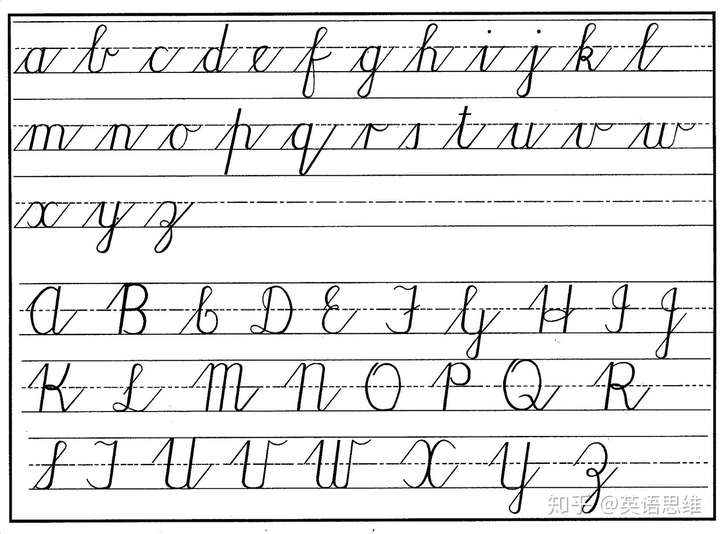 哥特体手写26个字母表图片
