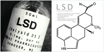 LSD 是一种强烈的半人工致幻剂和精神兴奋剂。纯净的 LSD 是一种无色、无气味，味微苦的固体。100 微克的 LSD（相当于一粒沙子重量的十分之一），就能让使用者产生 6 到 12 小时的迷幻体验，可以当做化学武器。