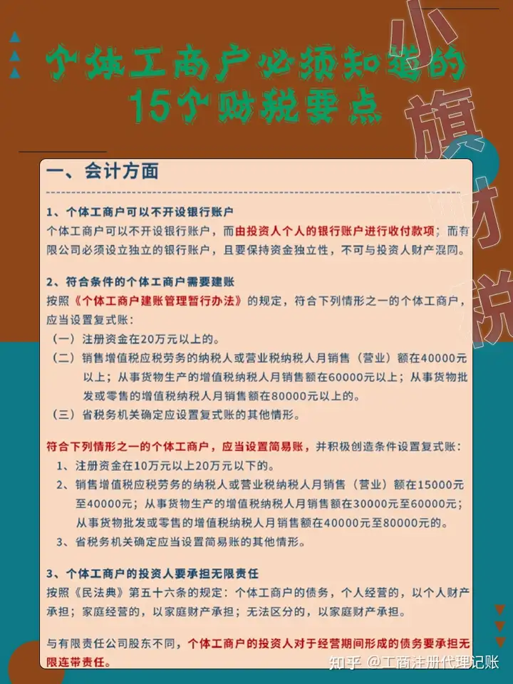 个体工商户15个财税关键点!收藏好 - 知乎