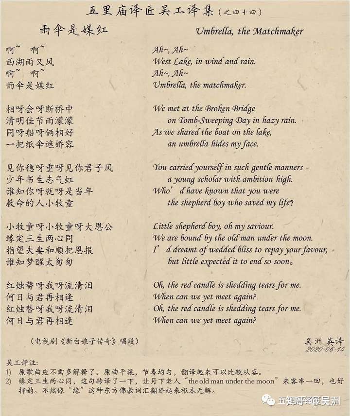 硕士 《雨伞是媒红》这个唱段的背景是,许仙来到清波门双茶巷上门还伞