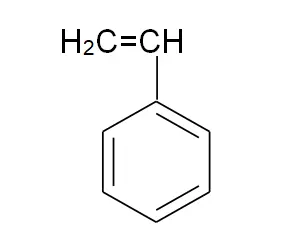 聚苯乙烯中的苯乙烯单体的化学结构式为:这里的=是双键,六边形是由