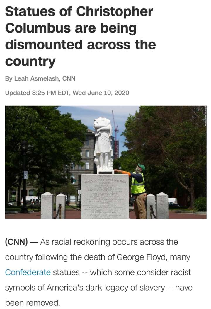 华盛顿雕像被推倒图片