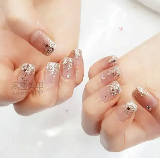 one荐美甲闪粉亮片款很美很夏天