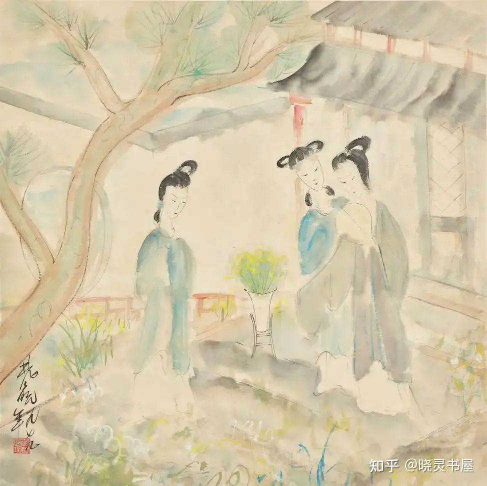 中国書画・現代畫家林風眠・仕女畫四呎中堂畫中国美術古美味時代物收藏