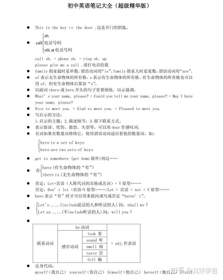 最新中考英语笔记精华版 知乎