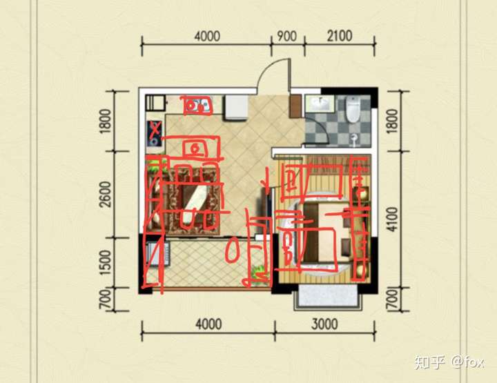 房子建築面積為47平方米能改成倆臥室嗎