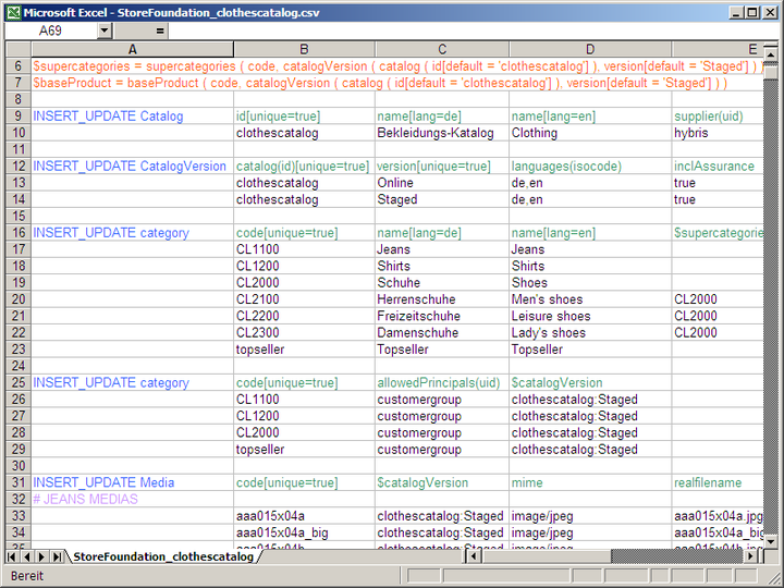 SAP Commerce Impex语法