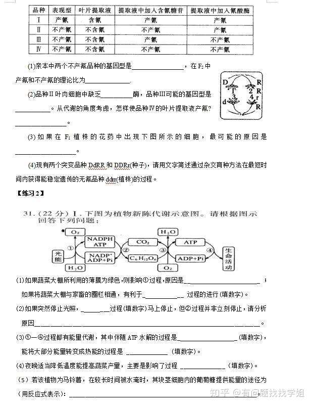 主观很重要 高中生物压轴题解析 含解析 想挑战吗 可打印 知乎