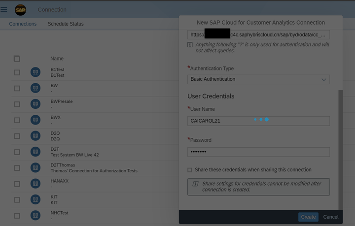 怎么配置SAP Analytics Cloud到SAP Cloud for Customer的连接