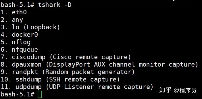 Docker容器内 Tshark D 网卡列表显示不全问题解决 知乎