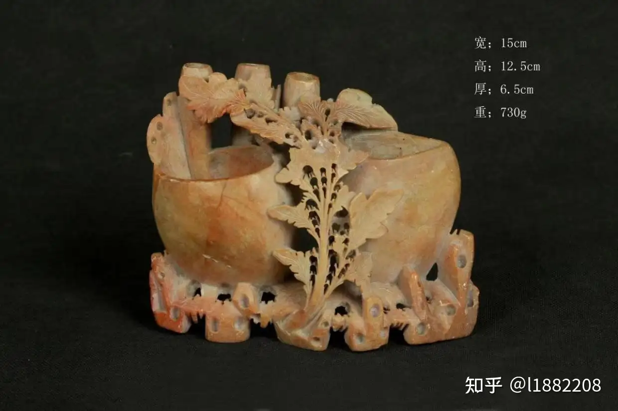 中国 玉石寿山石芙蓉石彫刻 漢詩刻 葉に虫 置物 五種 M R3279-