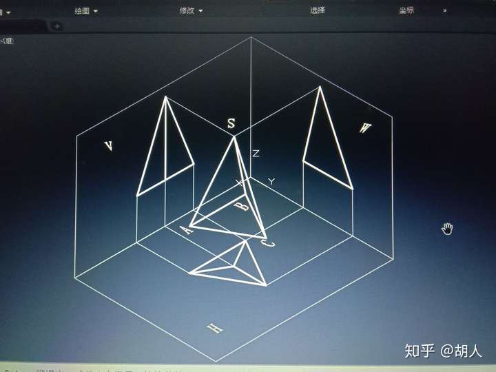 三棱台的三面投影图图片