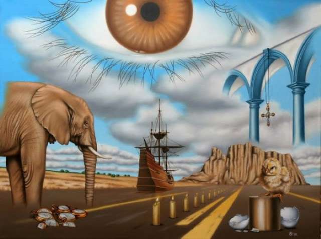 《destino》剧照动画中随处可见达利钟爱的元素,眼睛,海滩,礁石等