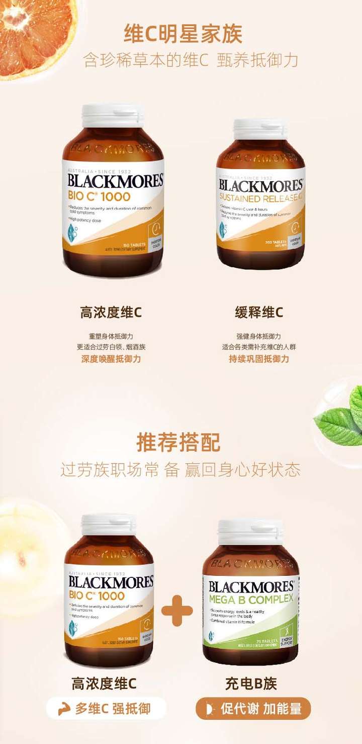 商品[国内直发] Blackmores|Blackmores澳佳宝 活性维生素C 150粒,价格¥177,第5张图片详细描述