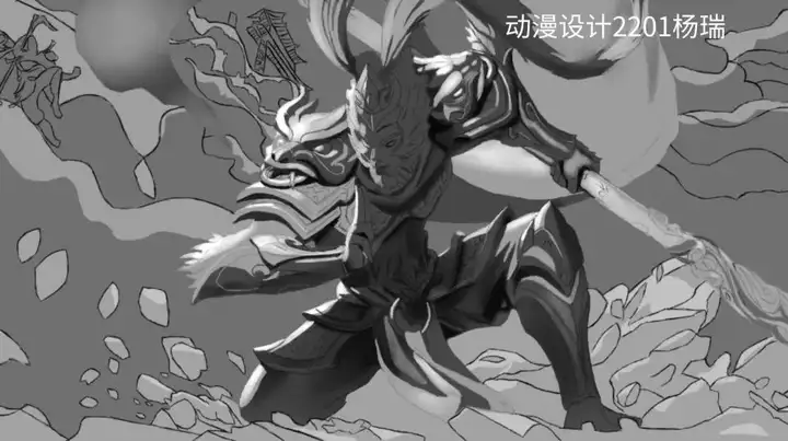 光影交织 笔绘万象|富阳校区动漫设计专业单色原画训练优秀作业展示(图5)