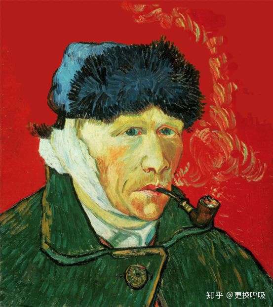 梵高 抵御死亡与疯狂 有绷带和烟斗的自画像 知乎
