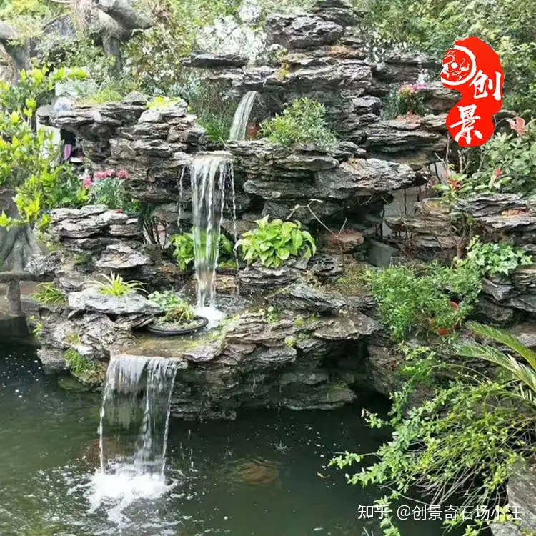 小型英石鱼池围边泊岸设计，园林常用景观假山石材，广东英石奇之乡英德