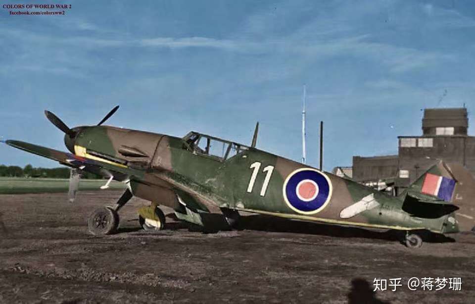 英国皇家空军涂装的纳粹德国bf-109战斗机