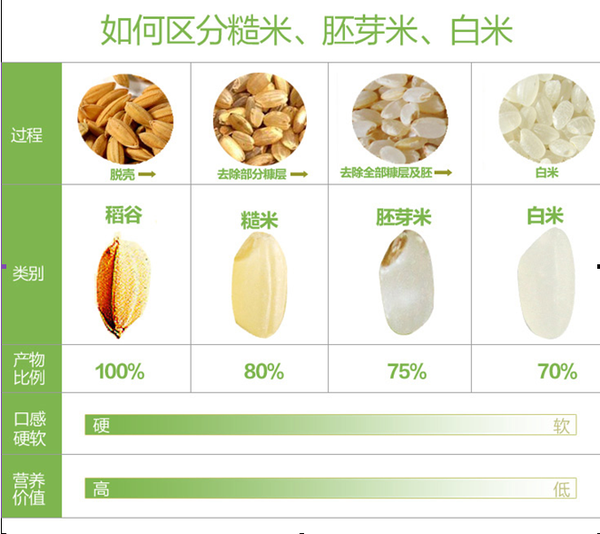 一,什么是胚芽米?跟糙米和精白米有什么区别?