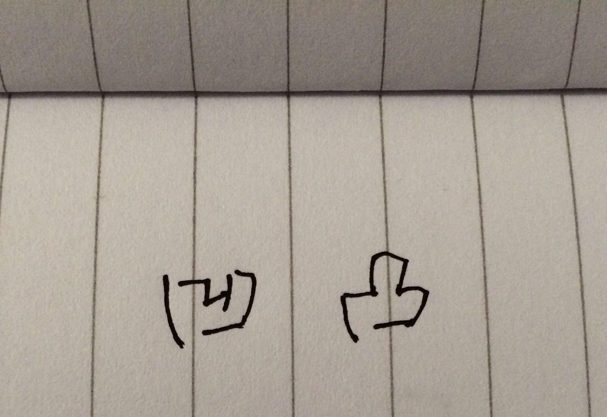 怎样把「凹凸」两个字写好看?