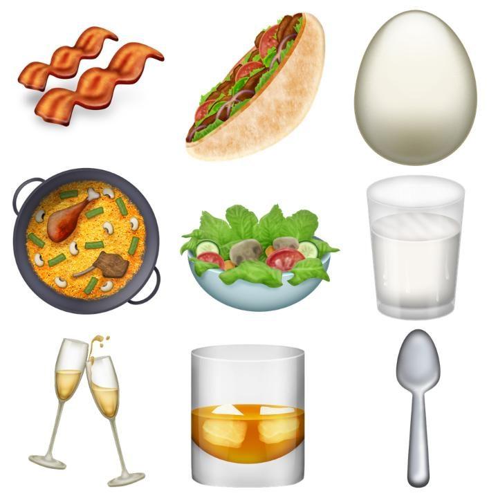对于大多数吃货来说,这次更新最重要的是还是食物的emoji,菜式增加