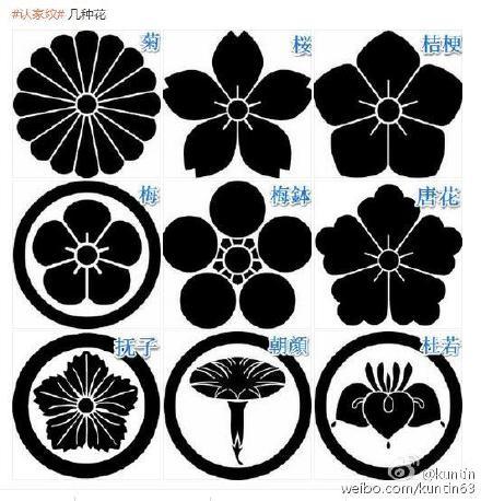 从家纹 来区别几种梅,樱,菊花,桔梗 等.  显示全部