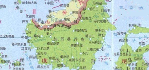 加里曼岛地图图片