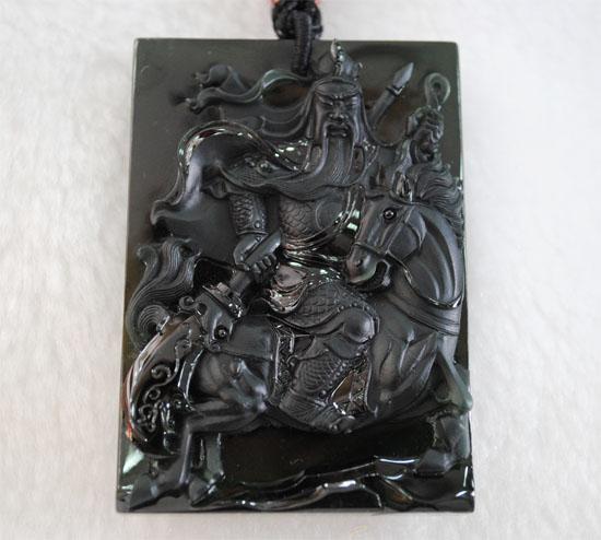 翡翠玉雕忠肝义胆关二爷