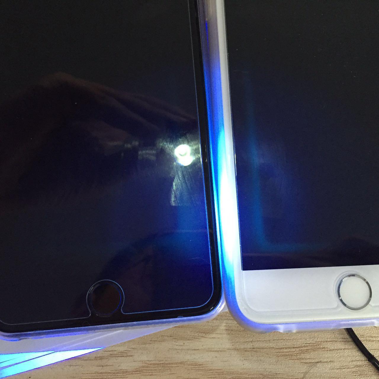 苹果手机iphone黑屏在紫外线灯照射下有明显的