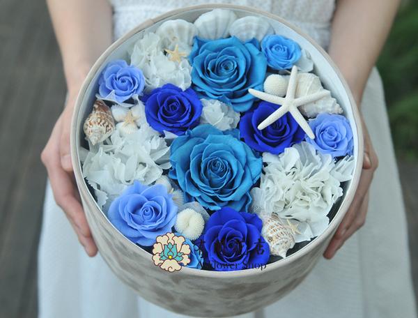蓝色海洋风格永生花保鲜花