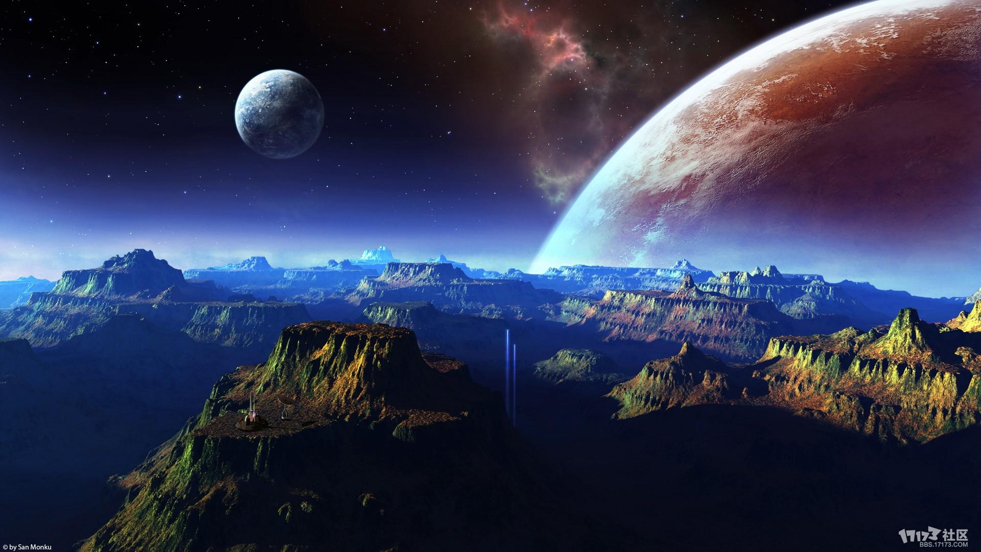 这种以行星和地平线组成,令人震撼构图手法叫什么?