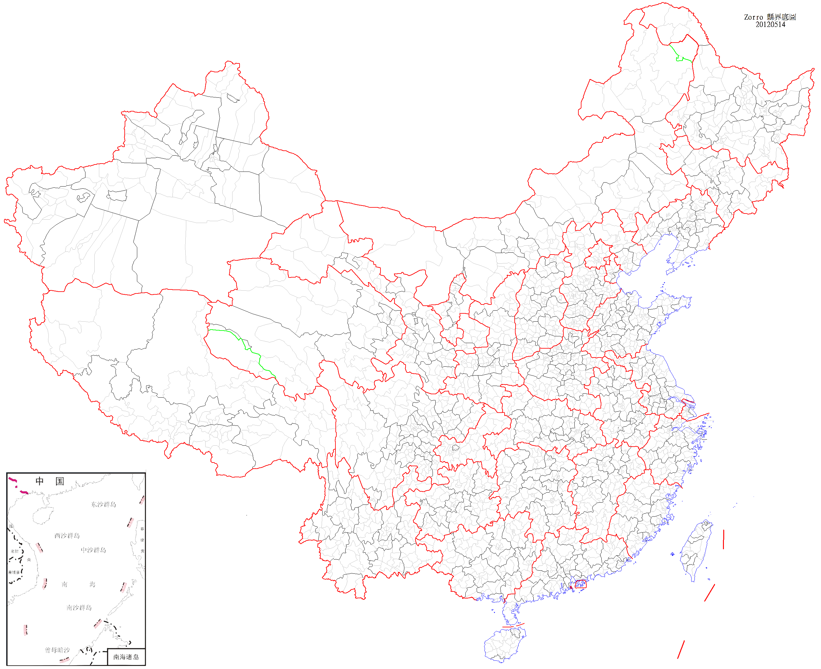 中国省会城市地图空白图片
