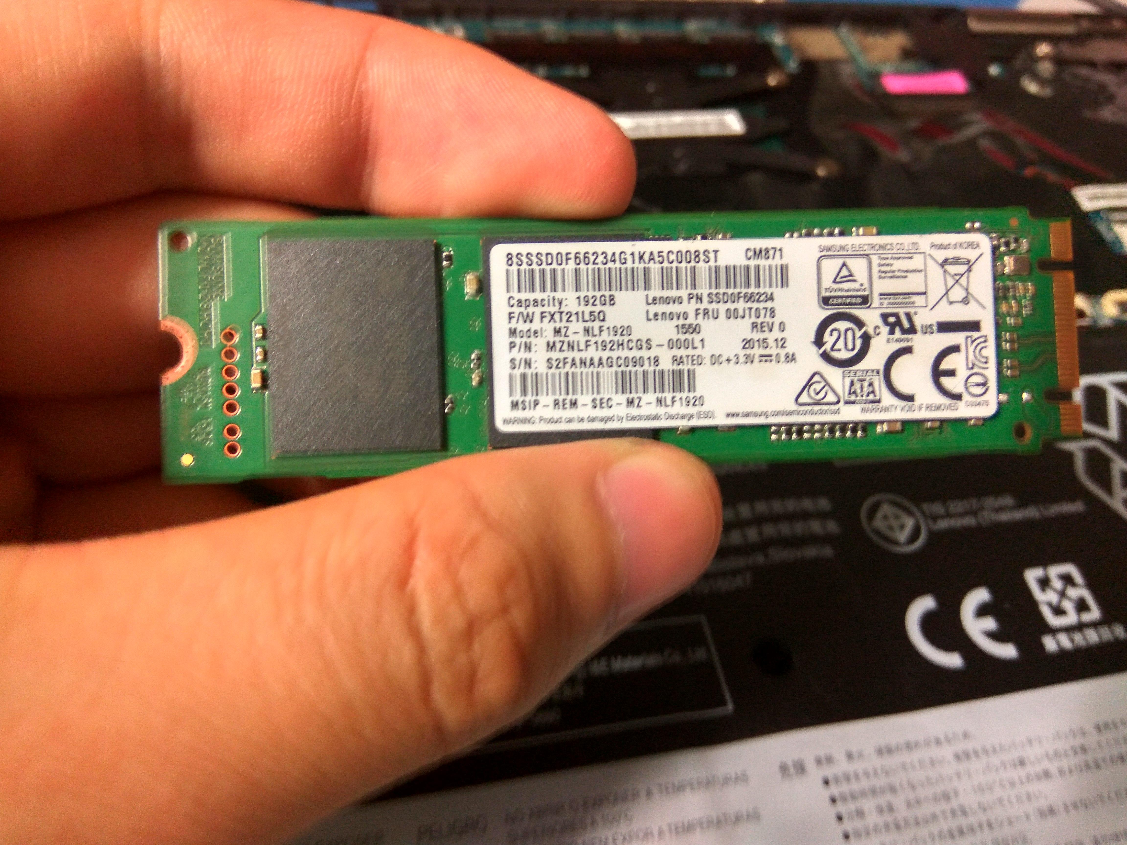 thinkpad x1 carbon 2016款,192gb的ssd性能为什么很低?