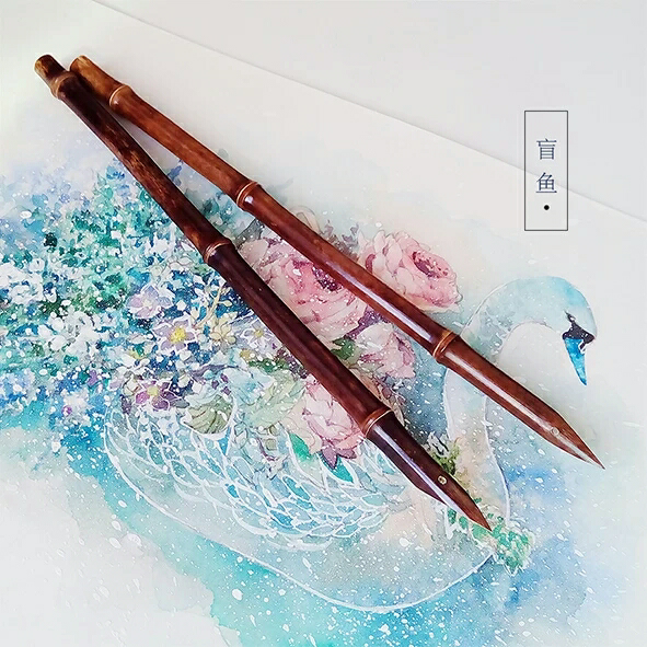 别人送了好多颜色的彩墨,自己没有那么多钢笔