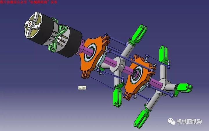工程机械共轴回转机构3d模型图纸step格式