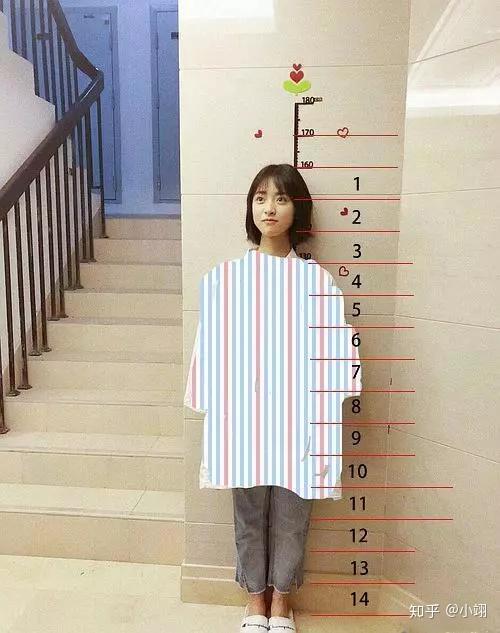 按照图中1cm长度,给沈月画刻度,得出的结论是沈月身高140