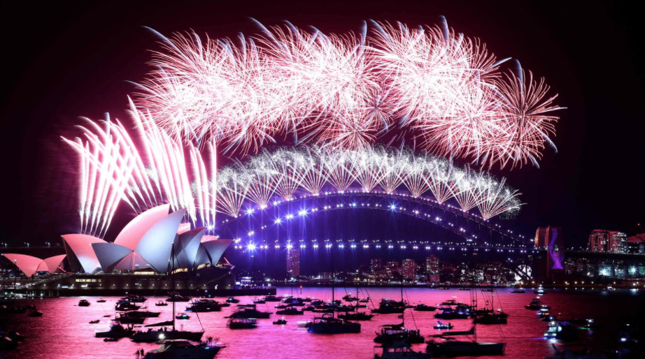 悉尼新年烟火表演图片